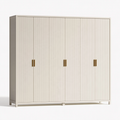 Armoire 240 x 60 x 200 cm en panneaux de bois blanc à 6 portes style contemporain